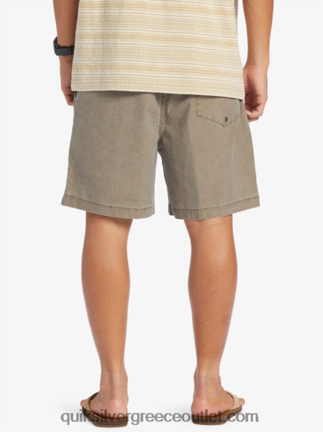 σορτς ελαστικοποιημένο taxer Quiksilver άνδρες 66LP84322 τσιπ σοκολάτας