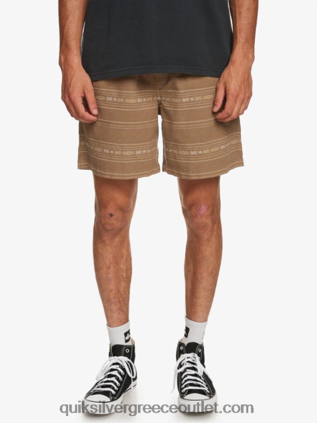 ζακάρ σορτς taxer Quiksilver άνδρες 66LP84421 μίνι ζακάρ γκρι ελιάς