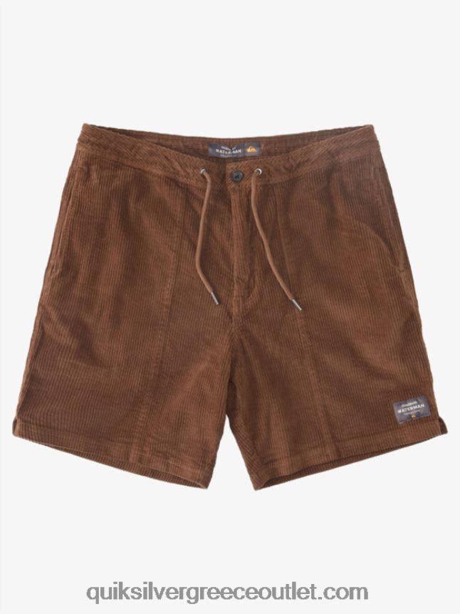 κοτλέ σορτς waterman Quiksilver άνδρες 66LP84875 σκοτεινή γη