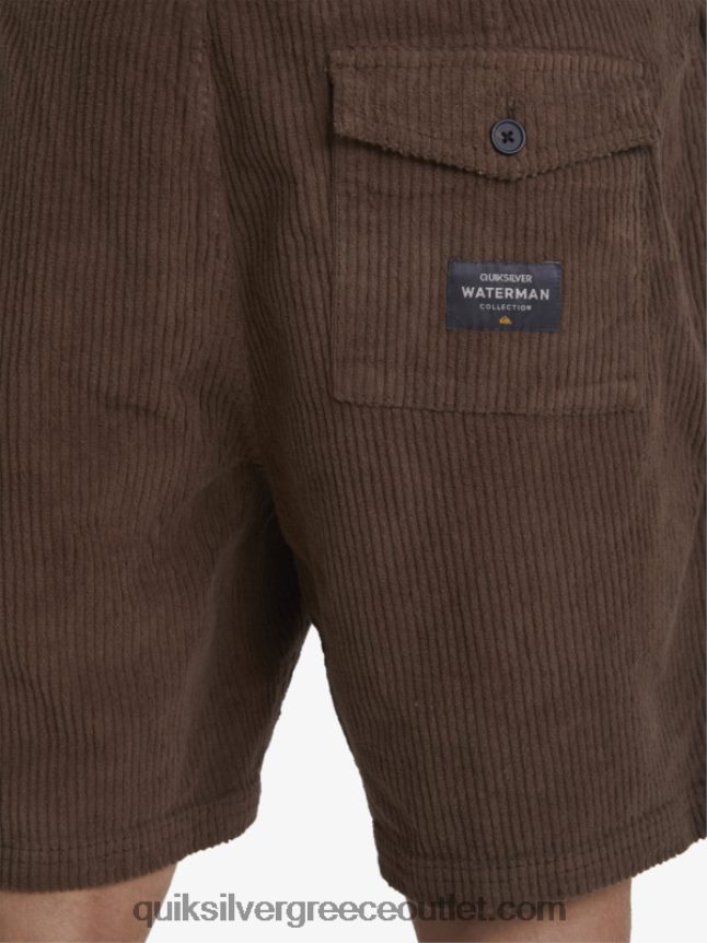 κοτλέ σορτς waterman Quiksilver άνδρες 66LP84875 σκοτεινή γη