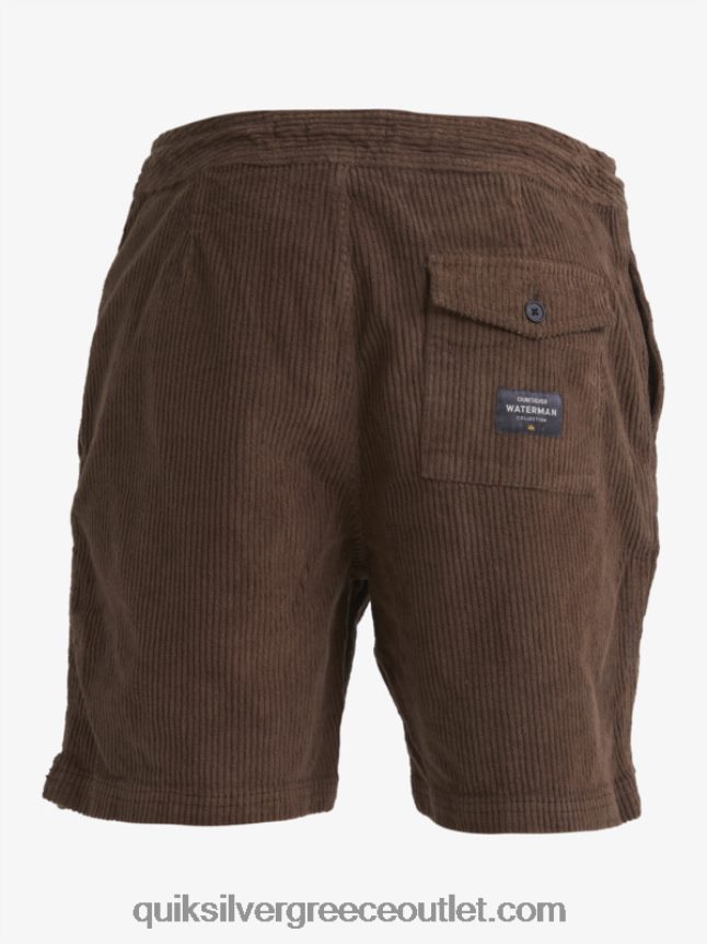 κοτλέ σορτς waterman Quiksilver άνδρες 66LP84875 σκοτεινή γη
