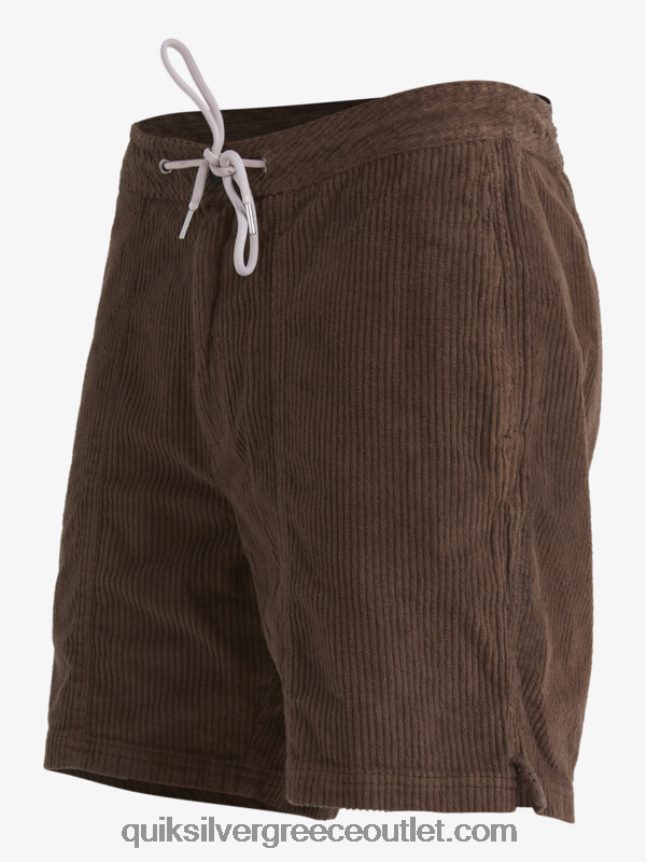κοτλέ σορτς waterman Quiksilver άνδρες 66LP84875 σκοτεινή γη