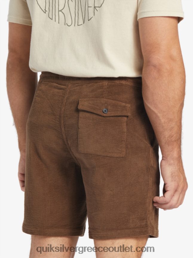 κοτλέ σορτς waterman Quiksilver άνδρες 66LP84875 σκοτεινή γη
