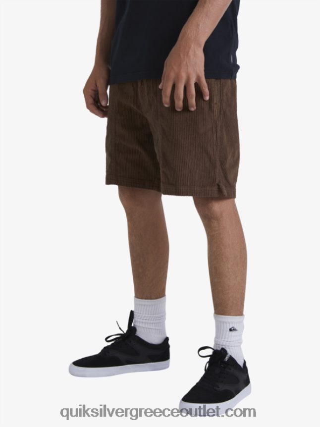 κοτλέ σορτς waterman Quiksilver άνδρες 66LP84875 σκοτεινή γη