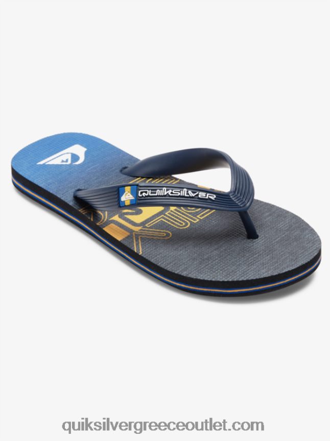 8-16 σαγιονάρες μολόκαι Quiksilver αγόρια 66LP842027 μαύρο/πορτοκαλί
