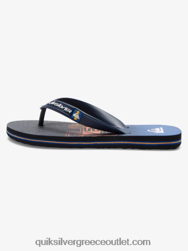 8-16 σαγιονάρες μολόκαι Quiksilver αγόρια 66LP842027 μαύρο/πορτοκαλί