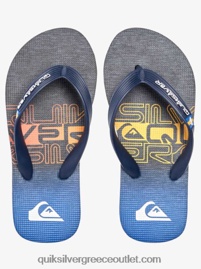 8-16 σαγιονάρες μολόκαι Quiksilver αγόρια 66LP842027 μαύρο/πορτοκαλί
