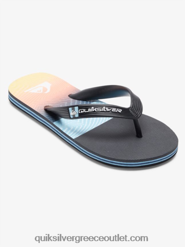 8-16 σαγιονάρες πάνελ molokai Quiksilver αγόρια 66LP842206 μαύρο/πορτοκαλί/γκρι