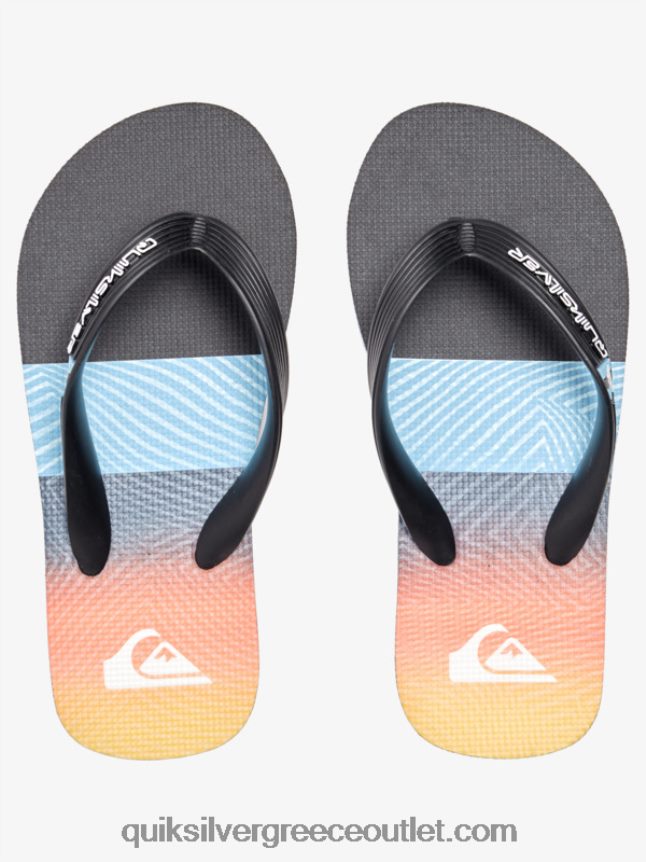 8-16 σαγιονάρες πάνελ molokai Quiksilver αγόρια 66LP842206 μαύρο/πορτοκαλί/γκρι