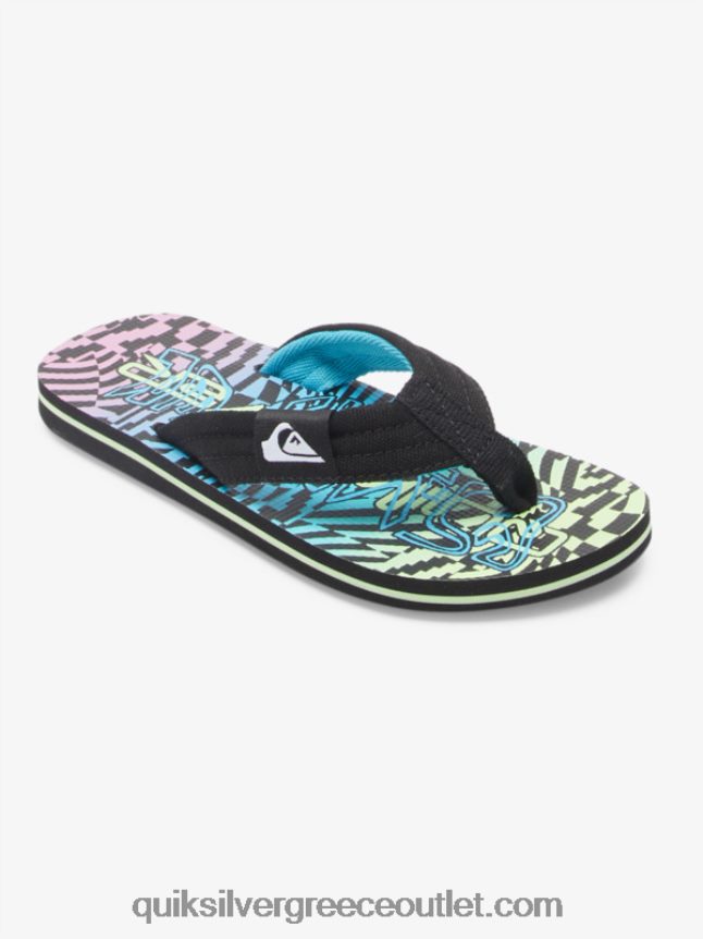 8-16 πέδιλα molokai layback Quiksilver αγόρια 66LP841990 μαύρο/ροζ/μπλε