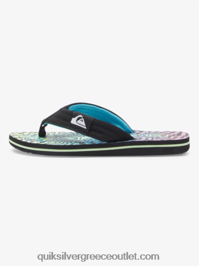 8-16 πέδιλα molokai layback Quiksilver αγόρια 66LP841990 μαύρο/ροζ/μπλε