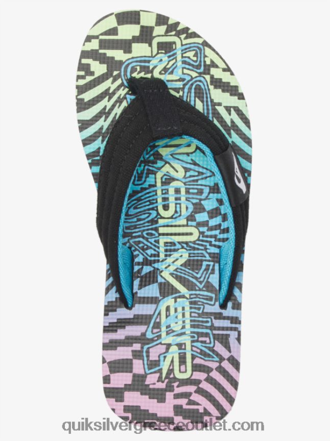 8-16 πέδιλα molokai layback Quiksilver αγόρια 66LP841990 μαύρο/ροζ/μπλε