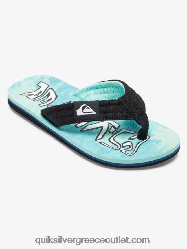8-16 πέδιλα molokai layback Quiksilver αγόρια 66LP841994 πράσινο/μπλε/κίτρινο