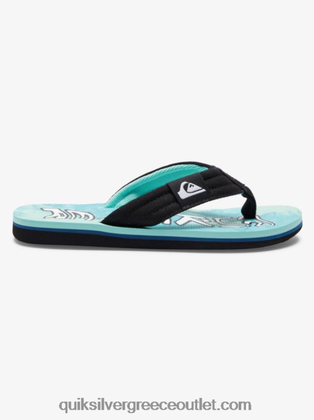 8-16 πέδιλα molokai layback Quiksilver αγόρια 66LP841994 πράσινο/μπλε/κίτρινο