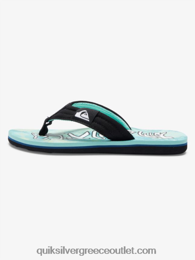 8-16 πέδιλα molokai layback Quiksilver αγόρια 66LP841994 πράσινο/μπλε/κίτρινο