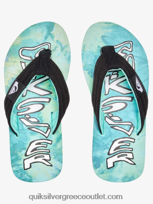 8-16 πέδιλα molokai layback Quiksilver αγόρια 66LP841994 πράσινο/μπλε/κίτρινο