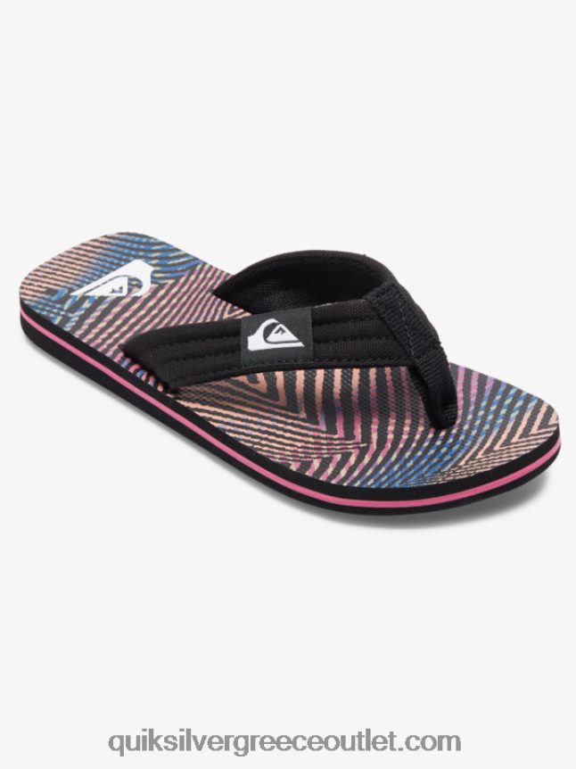 8-16 πέδιλα molokai layback Quiksilver αγόρια 66LP841995 μαύρο/πορτοκαλί/γκρι