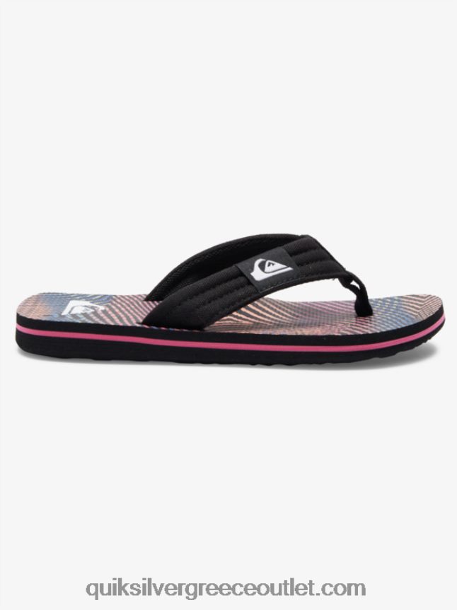 8-16 πέδιλα molokai layback Quiksilver αγόρια 66LP841995 μαύρο/πορτοκαλί/γκρι
