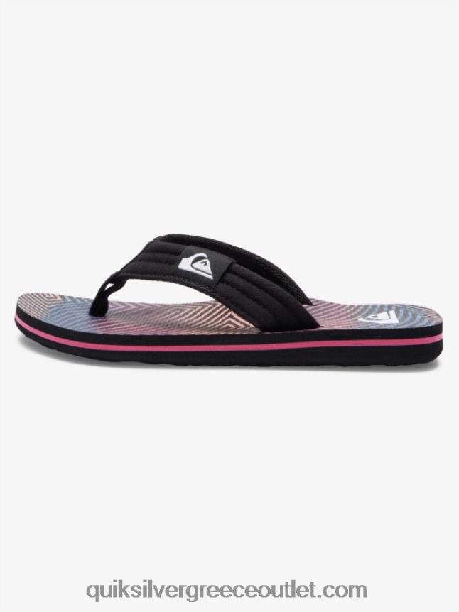 8-16 πέδιλα molokai layback Quiksilver αγόρια 66LP841995 μαύρο/πορτοκαλί/γκρι