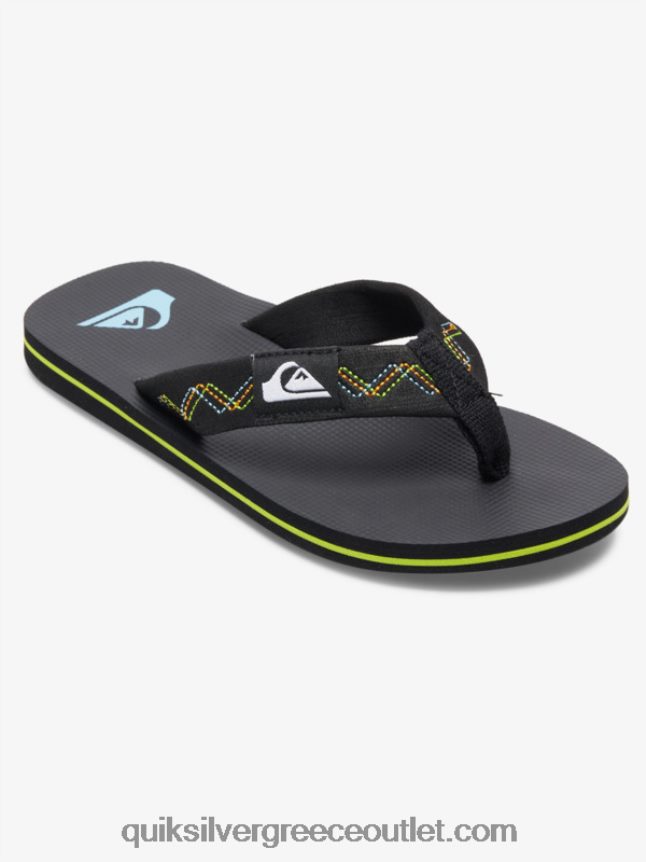8-16 πέδιλα molokai stitchy Quiksilver αγόρια 66LP842148 μαύρο/πράσινο