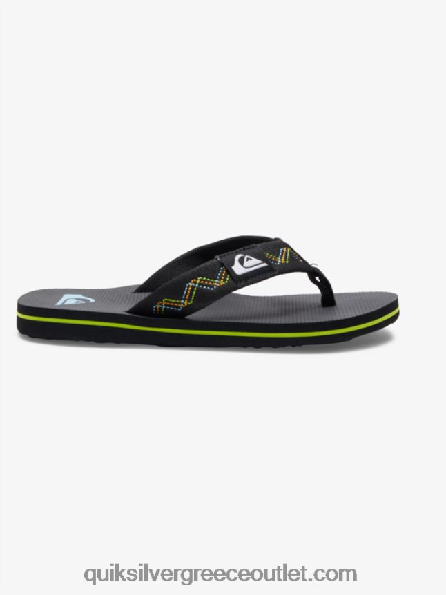 8-16 πέδιλα molokai stitchy Quiksilver αγόρια 66LP842148 μαύρο/πράσινο