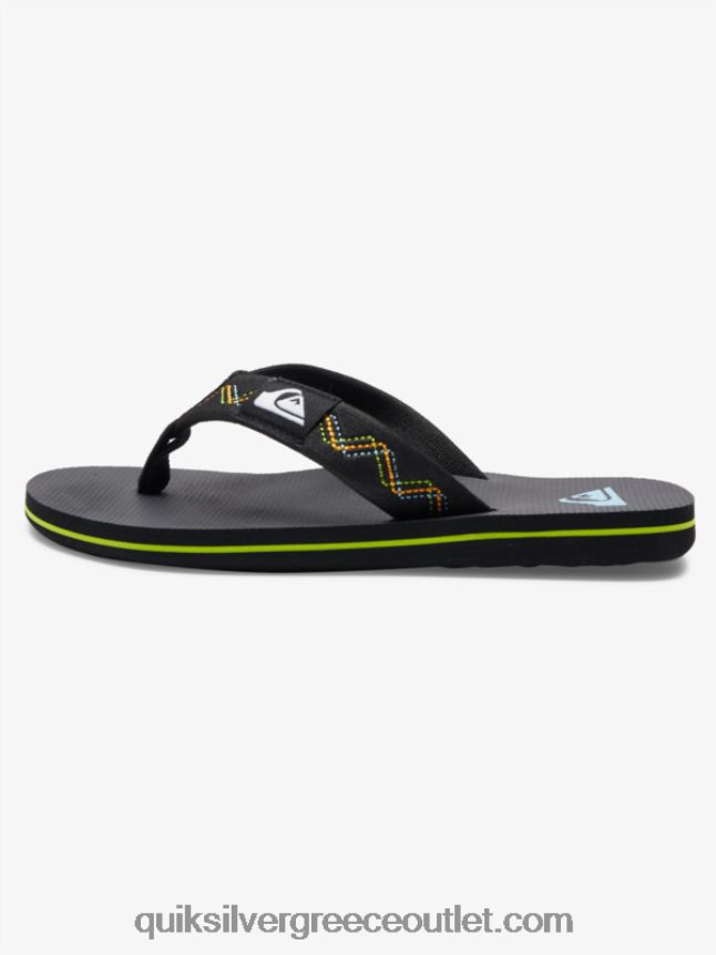 8-16 πέδιλα molokai stitchy Quiksilver αγόρια 66LP842148 μαύρο/πράσινο