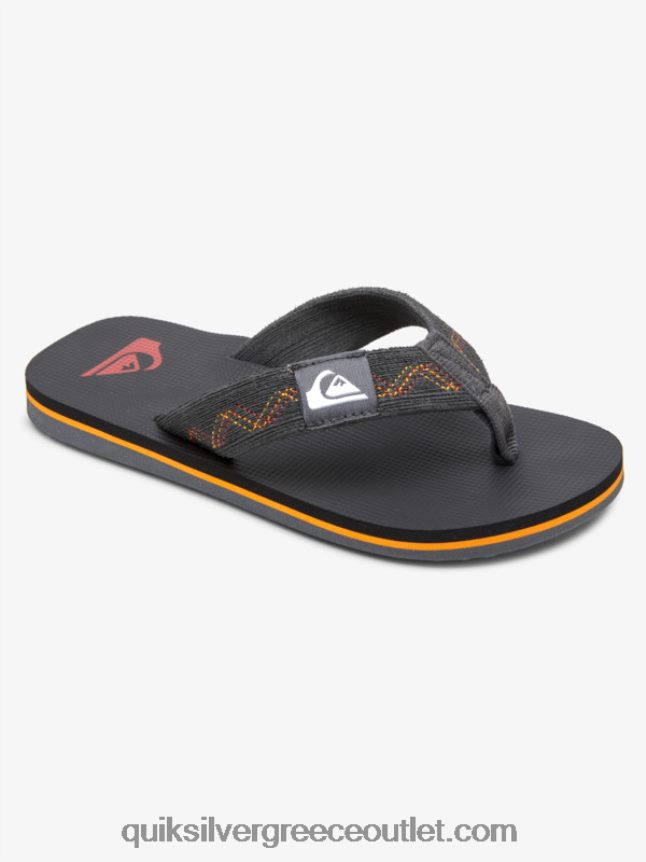 8-16 πέδιλα molokai stitchy Quiksilver αγόρια 66LP842150 μαύρο/γκρι/κίτρινο