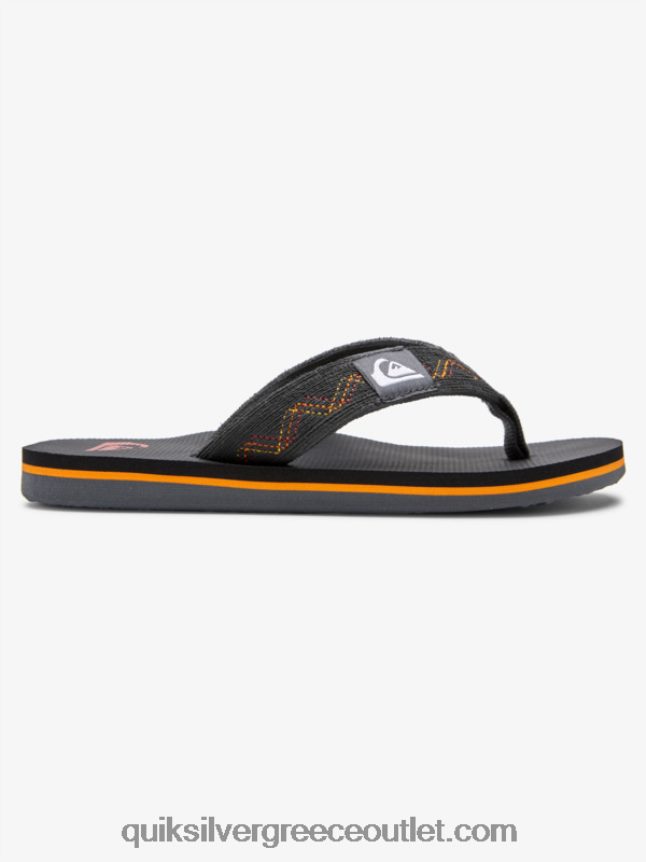 8-16 πέδιλα molokai stitchy Quiksilver αγόρια 66LP842150 μαύρο/γκρι/κίτρινο