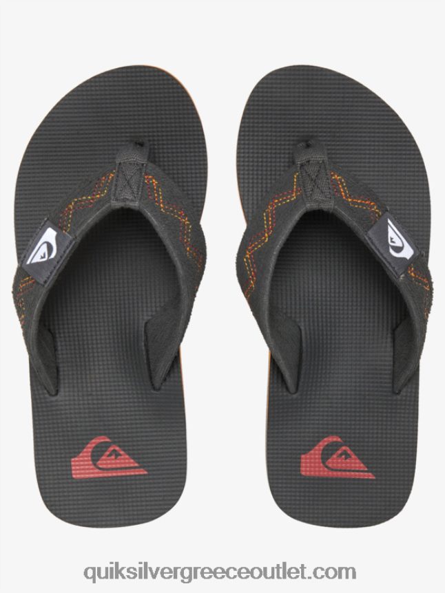 8-16 πέδιλα molokai stitchy Quiksilver αγόρια 66LP842150 μαύρο/γκρι/κίτρινο