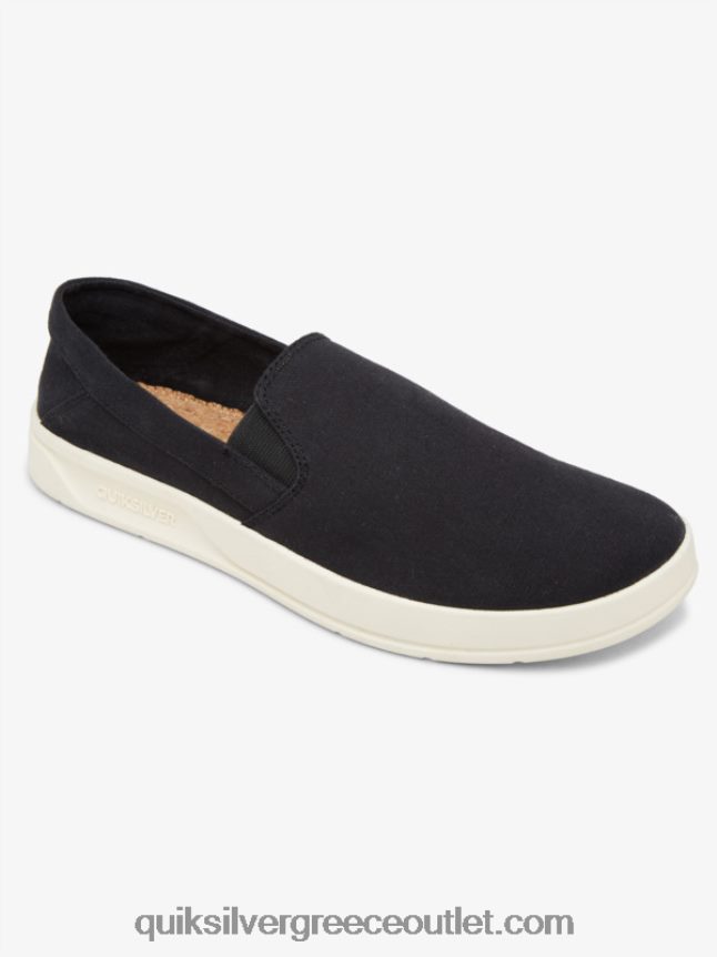slip-on παπούτσια λιμάνι λιμάνι Quiksilver άνδρες 66LP841290 μαύρο άσπρο