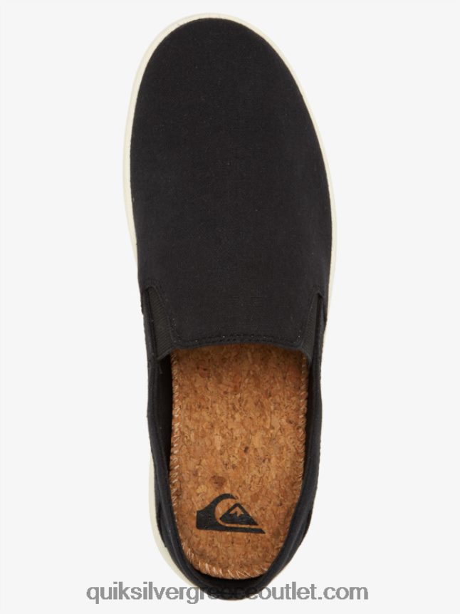 slip-on παπούτσια λιμάνι λιμάνι Quiksilver άνδρες 66LP841290 μαύρο άσπρο