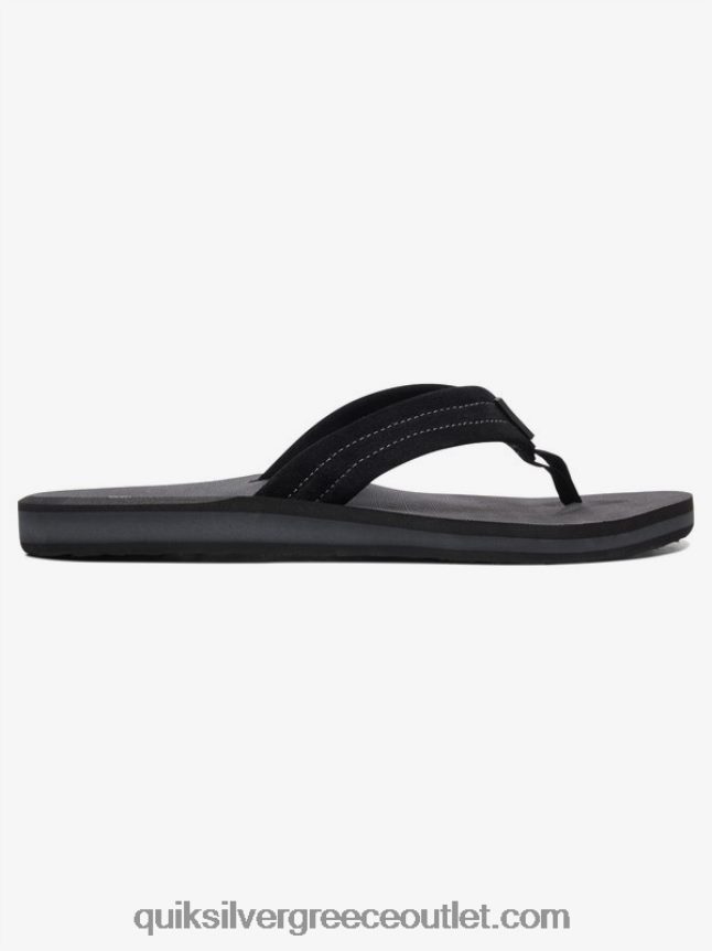 δερμάτινα πέδιλα από καστόρι carver Quiksilver άνδρες 66LP841632 συμπαγές μαύρο