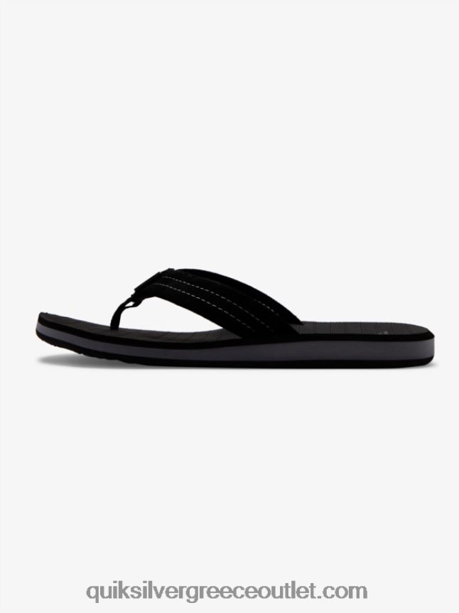 δερμάτινα πέδιλα από καστόρι carver Quiksilver άνδρες 66LP841632 συμπαγές μαύρο