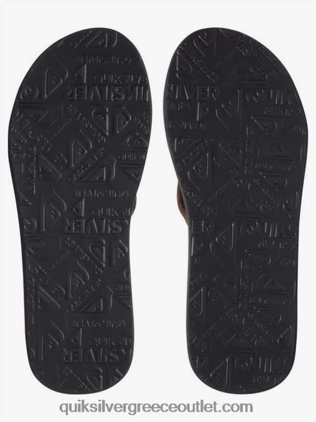 δερμάτινα πέδιλα από καστόρι carver Quiksilver άνδρες 66LP841632 συμπαγές μαύρο
