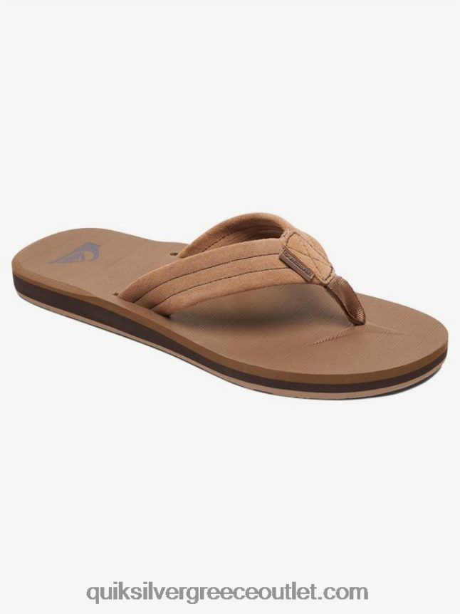 δερμάτινα πέδιλα από καστόρι carver Quiksilver άνδρες 66LP841633 μαύρισμα - στερεό