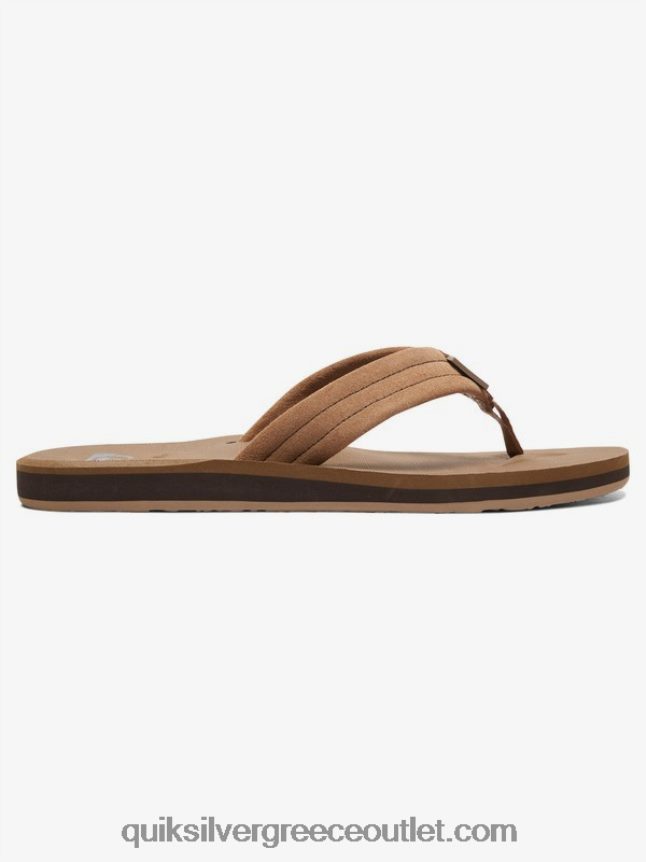 δερμάτινα πέδιλα από καστόρι carver Quiksilver άνδρες 66LP841633 μαύρισμα - στερεό