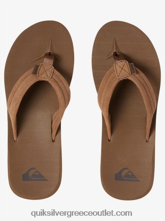 δερμάτινα πέδιλα από καστόρι carver Quiksilver άνδρες 66LP841633 μαύρισμα - στερεό