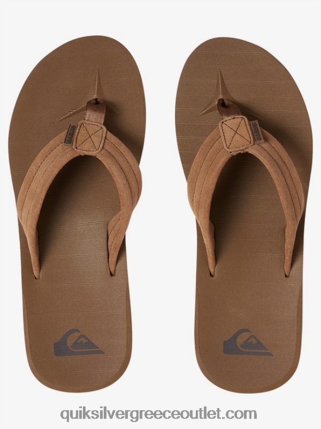 δερμάτινα πέδιλα από καστόρι carver Quiksilver άνδρες 66LP841633 μαύρισμα - στερεό