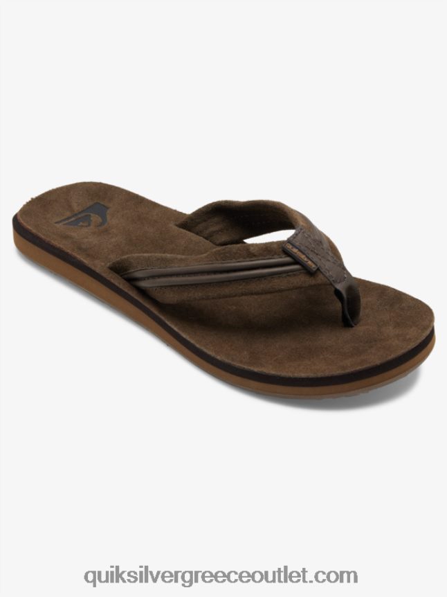 δερμάτινα σανδάλια carver Quiksilver άνδρες 66LP841773 καφέ