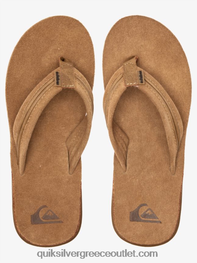 δερμάτινα σανδάλια carver Quiksilver άνδρες 66LP841774 μαύρισμα - στερεό
