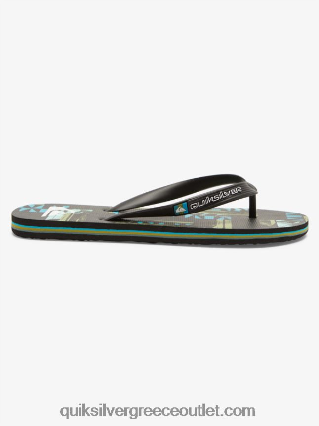 Σαγιονάρες τέχνης gregg kaplan molokai Quiksilver άνδρες 66LP84524 μαύρο/μπλε/πράσινο