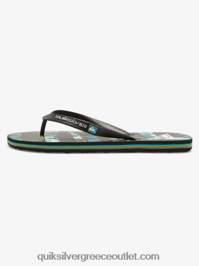 Σαγιονάρες τέχνης gregg kaplan molokai Quiksilver άνδρες 66LP84524 μαύρο/μπλε/πράσινο