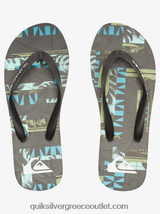 Σαγιονάρες τέχνης gregg kaplan molokai Quiksilver άνδρες 66LP84524 μαύρο/μπλε/πράσινο