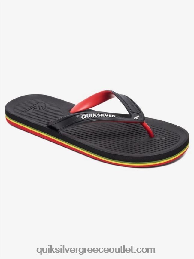 σαγιονάρες haleiwa Quiksilver άνδρες 66LP841649 μαύρο/κόκκινο/πράσινο