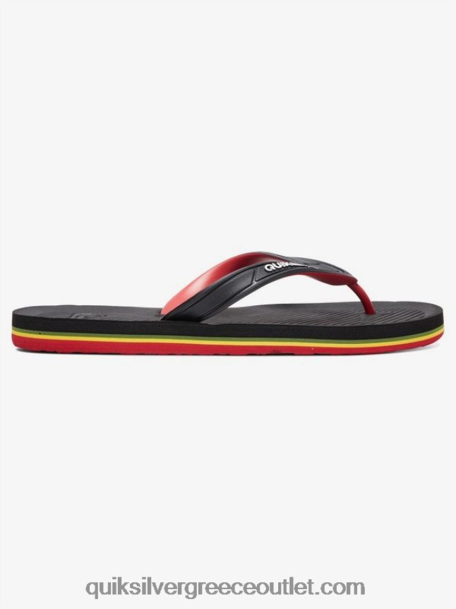 σαγιονάρες haleiwa Quiksilver άνδρες 66LP841649 μαύρο/κόκκινο/πράσινο