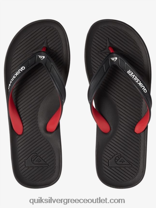 σαγιονάρες haleiwa Quiksilver άνδρες 66LP841649 μαύρο/κόκκινο/πράσινο