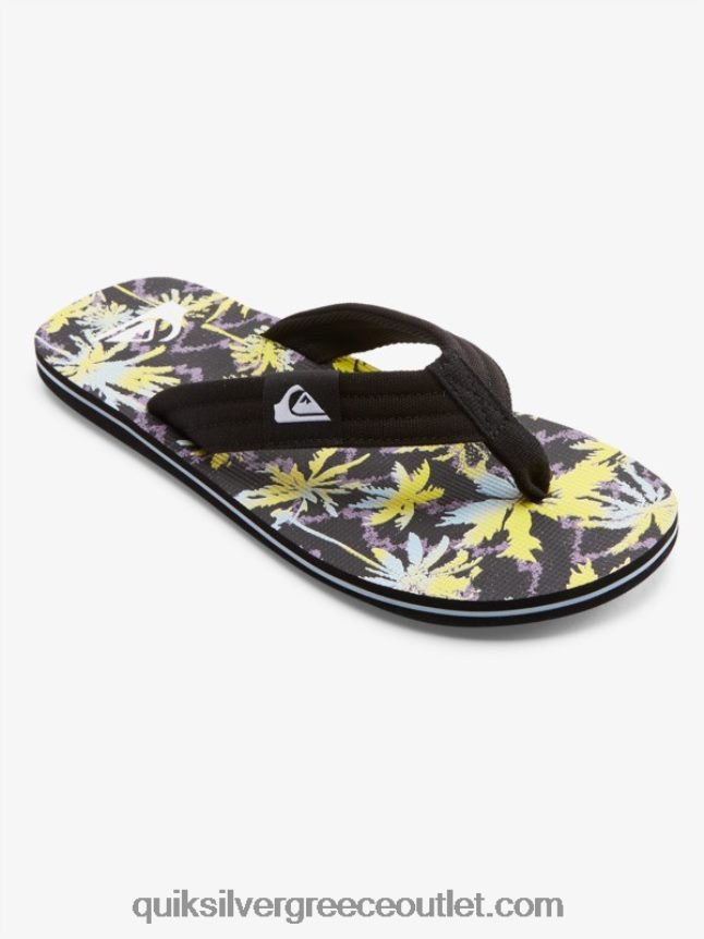 σανδάλια layback molokai Quiksilver άνδρες 66LP841833 μαύρο/κίτρινο