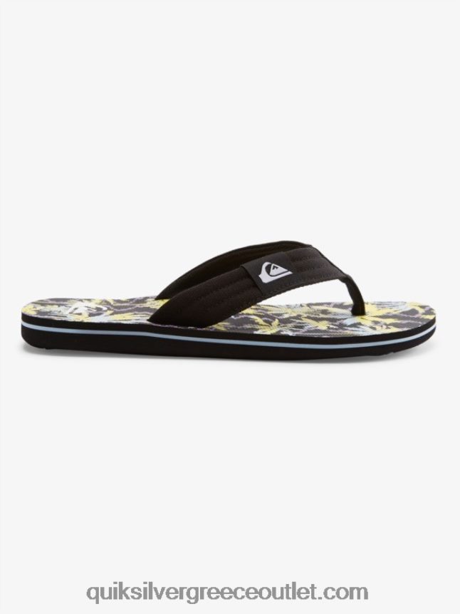 σανδάλια layback molokai Quiksilver άνδρες 66LP841833 μαύρο/κίτρινο