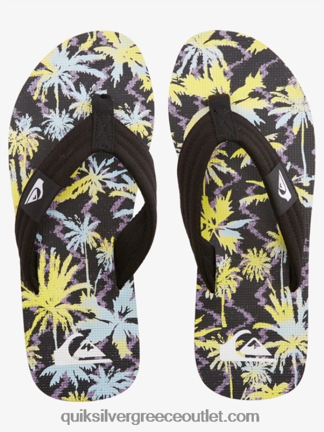 σανδάλια layback molokai Quiksilver άνδρες 66LP841833 μαύρο/κίτρινο