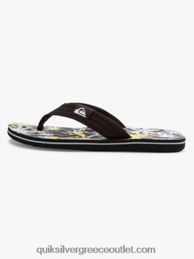 σανδάλια layback molokai Quiksilver άνδρες 66LP841833 μαύρο/κίτρινο